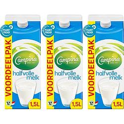 Foto van Campina halfvolle melk 3 x 1, 5l bij jumbo