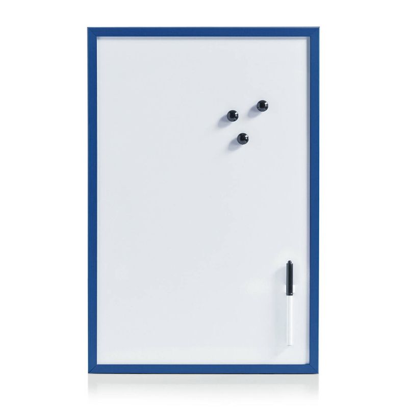 Foto van Whiteboard/memobord magnetisch incl. marker en magneten - 40 x 60 cm - blauw - whiteboards