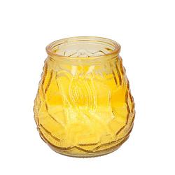 Foto van 1x citronella lowboy tafelkaarsen 10 cm geel glas - geurkaarsen