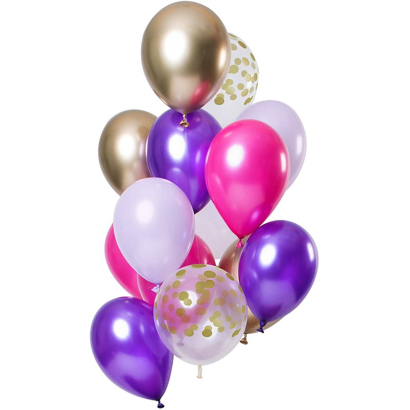 Foto van Folat ballonnen purple posh 30 cm latex 12 stuks