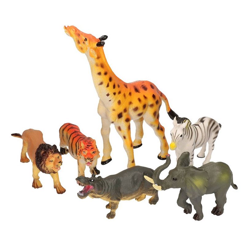 Foto van Wilde dieren van plastic 6 stuks - speelfigurenset