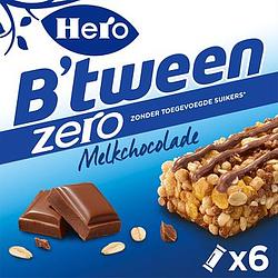 Foto van Hero b'stween mueslireep zero melkchocolade 6 x 20g bij jumbo