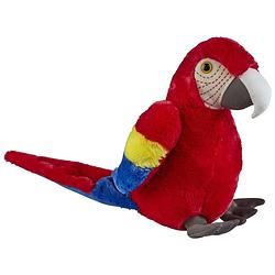 Foto van Pluche knuffel dieren rode macaw papegaai vogel van 30 cm - vogel knuffels