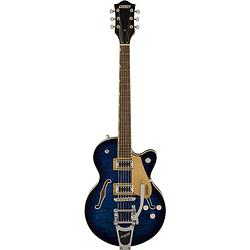 Foto van Gretsch g5655t-qm electromatic center block jr. single-cut quilted maple bigsby hudson sky semi-akoestische gitaar