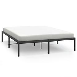 Foto van The living store bedframe classic - metalen constructie - metalen latten - extra opbergruimte - zwart - 207 x 166 x 31