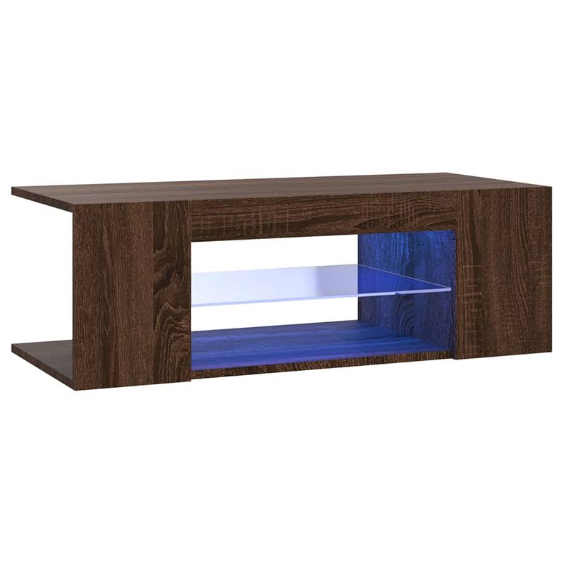 Foto van Vidaxl tv-meubel met led-verlichting 90x39x30 cm bruineikenkleurig