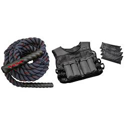 Foto van Tunturi - fitness set - battle rope 9 meter - gewichtvest 10kg