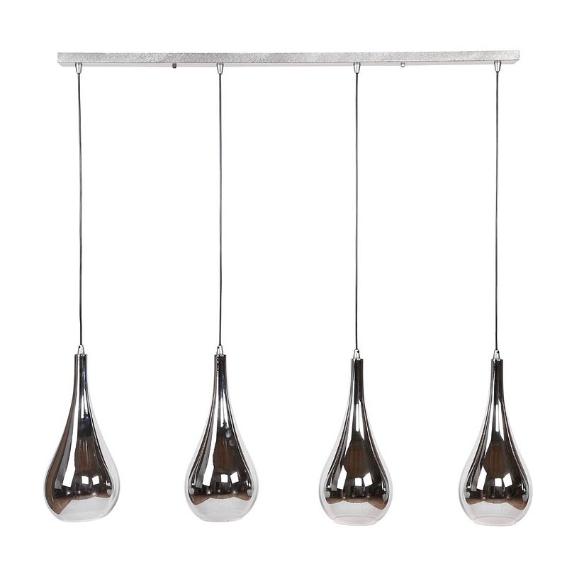 Foto van Anli style hanglamp 4l silver drop glass