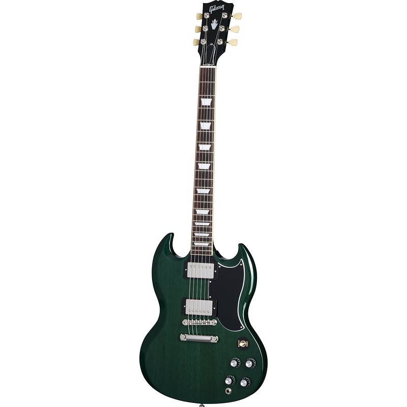 Foto van Gibson original collection sg standard 's61 stop bar translucent teal elektrische gitaar met koffer