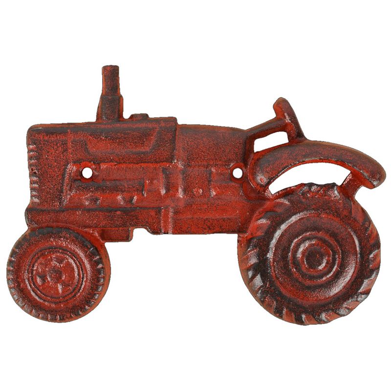 Foto van Esschert design flessenopener tractor 20 cm gietijzer rood