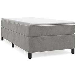 Foto van The living store bed - fluweel boxspringbed 100x200 - pocketvering - middelharde ondersteuning - huidvriendelijk