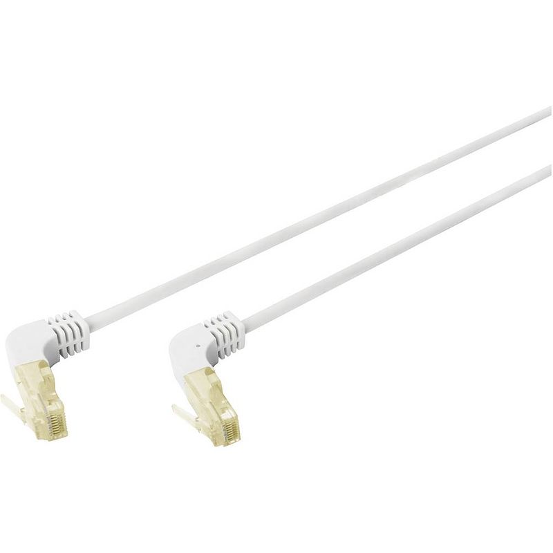 Foto van Digitus dk-1644-a-02090 rj45 netwerkkabel, patchkabel cat 6a s/ftp 2.00 m grijs afgeschermd (dubbel), flexibel, afgeschermd, 90° haaks naar links 1 stuk(s)