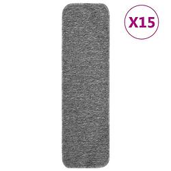 Foto van Vidaxl trapmatten 15 st anti-slip rechthoekig 75x20 cm grijs