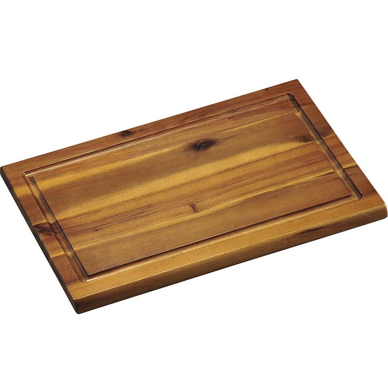 Foto van 1x rechthoekige acacia houten snijplanken 21 x 32 cm - snijplanken