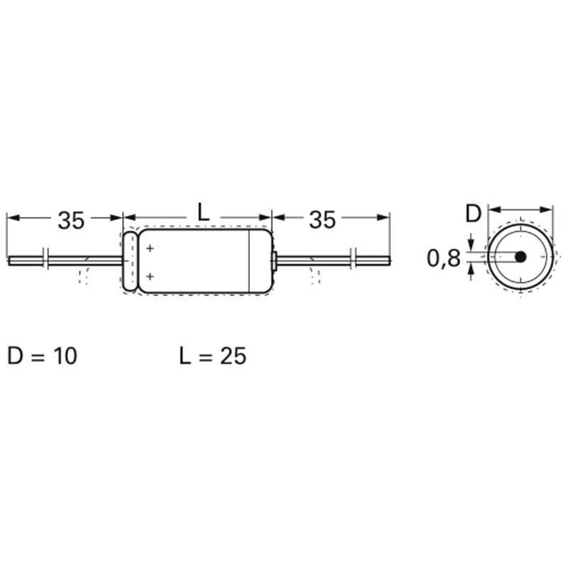 Foto van Ftcap a47104010025 / 1010480 elektrolytische condensator axiaal bedraad 470 µf 40 v (ø x l) 10 mm x 25 mm 1 stuk(s)