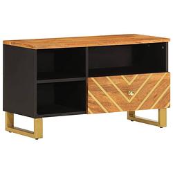 Foto van Vidaxl tv-meubel 80x33,5x46 cm massief mangohout bruin en zwart