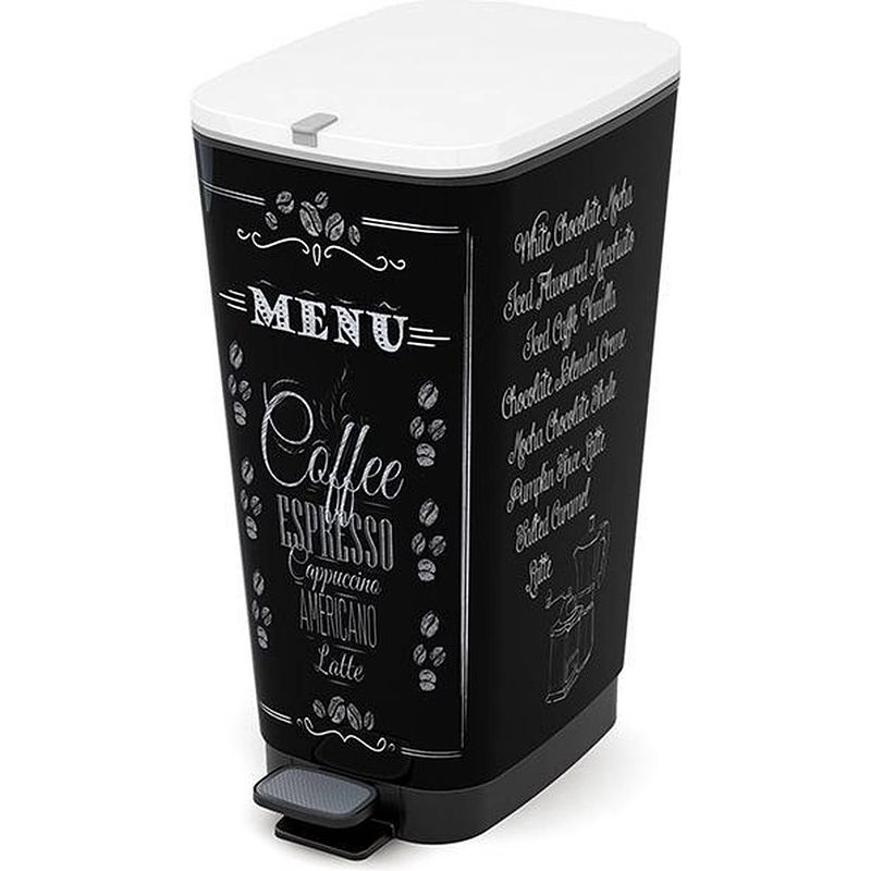 Foto van Kis chic bin coffee menu pedaalemmer - maat l - 50 l