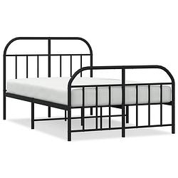 Foto van Vidaxl bedframe met hoofd- en voeteneinde metaal zwart 120x190 cm