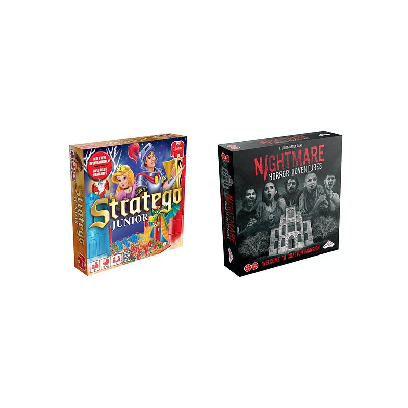 Foto van Spellenset - bordspel - 2 stuks - stratego junior & nightmare horror adventures