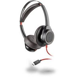 Foto van Plantronics blackwire c7225 binaural usb-c anc on ear headset kabel telefoon stereo zwart noise cancelling microfoon uitschakelbaar (mute)