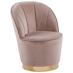 Foto van Beliani alby - fauteuil-beige-fluweel