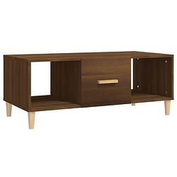 Foto van The living store salontafel - banktafel - 102x50x40 cm - bruineiken