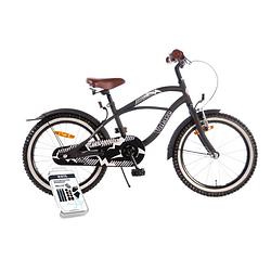 Foto van Volare kinderfiets black cruiser - 18 inch - zwart - inclusief ways bandenplakset