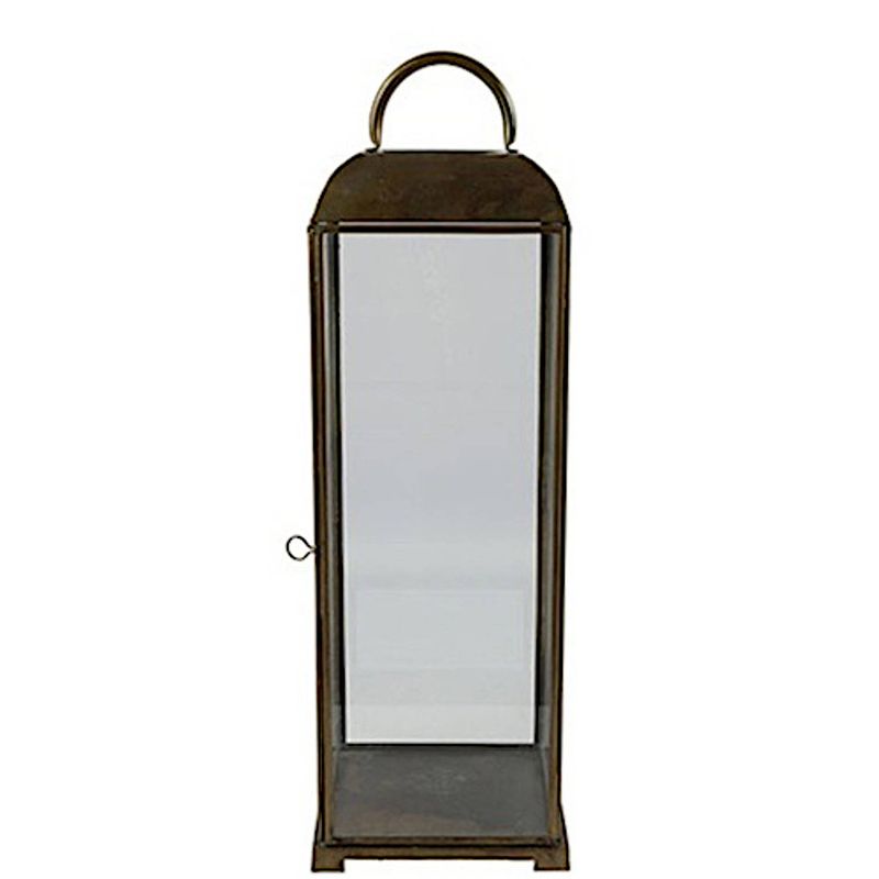 Foto van Luxury label windlicht viktor 17 x 56 cm staal roestbruin