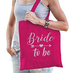 Foto van 1x vrijgezellenfeest bride to be tasje roze/zilver goodiebag dames - feest boodschappentassen