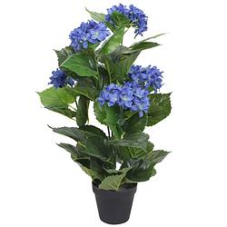 Foto van Vidaxl kunst hortensia plant met pot 60 cm blauw