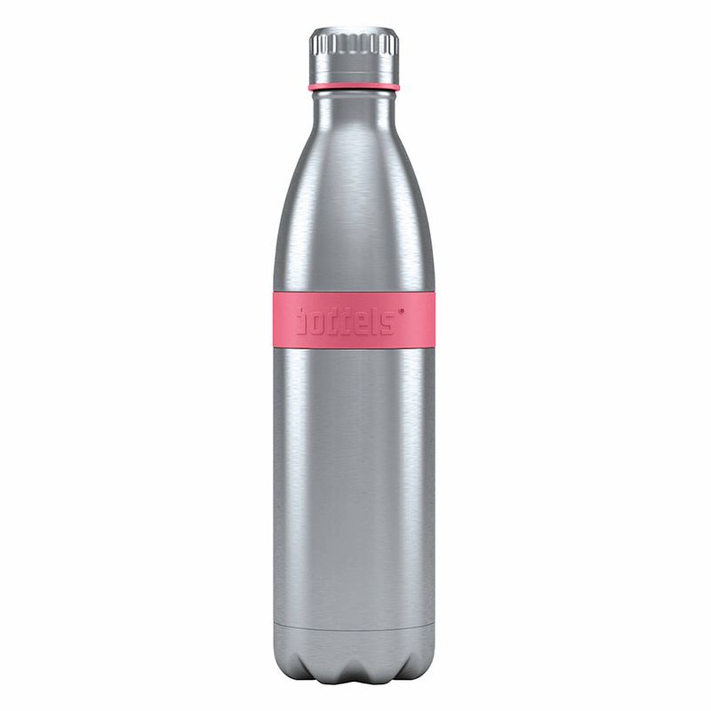 Foto van Boddels twee thermosfles drinkfles - 0,8 liter - rvs/framboos