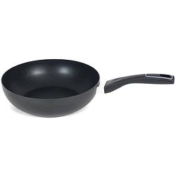 Foto van Aluminium zwarte wok/wokpan gusto met anti-aanbak laag 28 cm - wokpannen