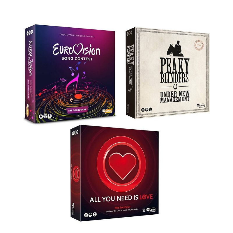 Foto van Spellenset - 3 stuks - eurovisie songfestival spel & peaky blinders & all you need is love bordspel