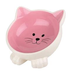 Foto van Happy pet kattenbak orb keramiek 16,5 x 8 cm crème/roze