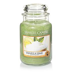 Foto van Yankee candle - vanilla lime geurkaars - large jar - tot 150 branduren