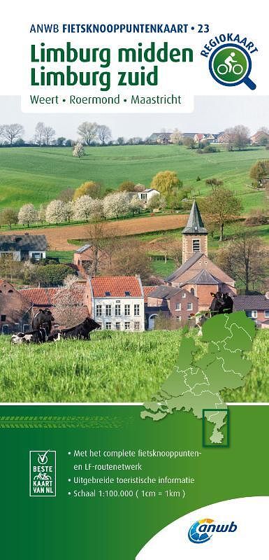 Foto van Fietsknooppuntenkaart limburg midden, limburg zuid 1:100.000 - anwb - paperback (9789018046965)