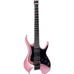 Foto van Mooer gtrs guitars wing 800 intelligent guitar pearl pink headless elektrische gitaar met gigbag