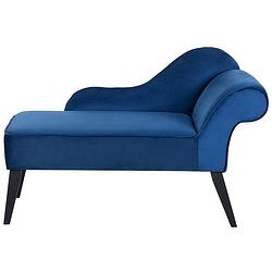 Foto van Beliani biarritz - chaise longue-blauw-fluweel