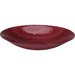 Foto van Glazen decoratie schaal/fruitschaal rood rond d40 x h7 cm - fruitschalen