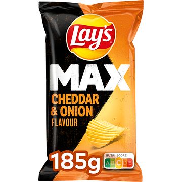 Foto van Lay's max ribbel chips cheddar kaas & ui 185gr bij jumbo