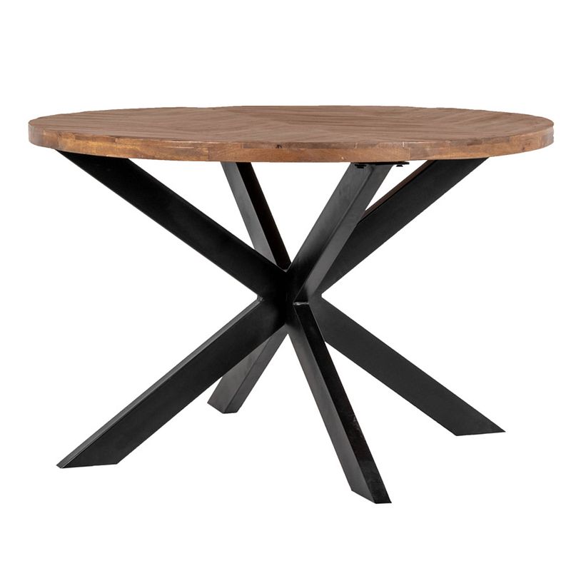 Foto van Giga meubel eettafel rond - naturel - ø120cm - eettafel bas