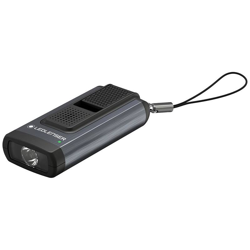 Foto van Ledlenser k6r safety grey zaklamp werkt op een accu led met usb-poort 400 lm 32 g