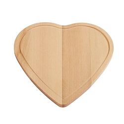 Foto van Set van 6x stuks hartvormig houten snijplank/serveerplank 16cm - snijplanken