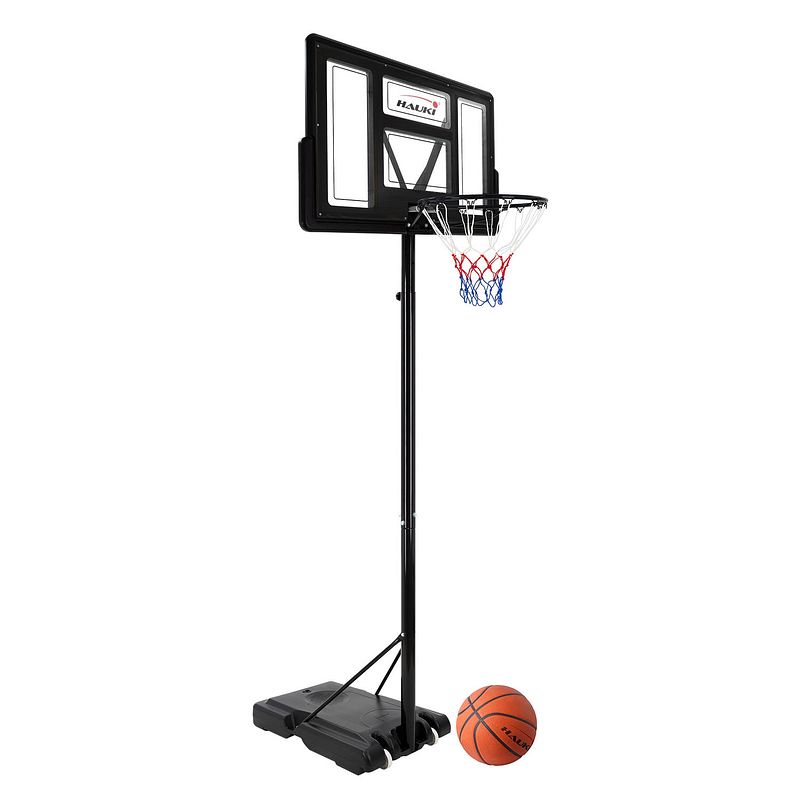 Foto van Basketbal hoepelset met standaard zwart staal hauki