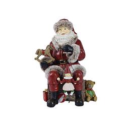 Foto van Decoris - kerstman polyresin l17b22.6h30 cm rood kerst