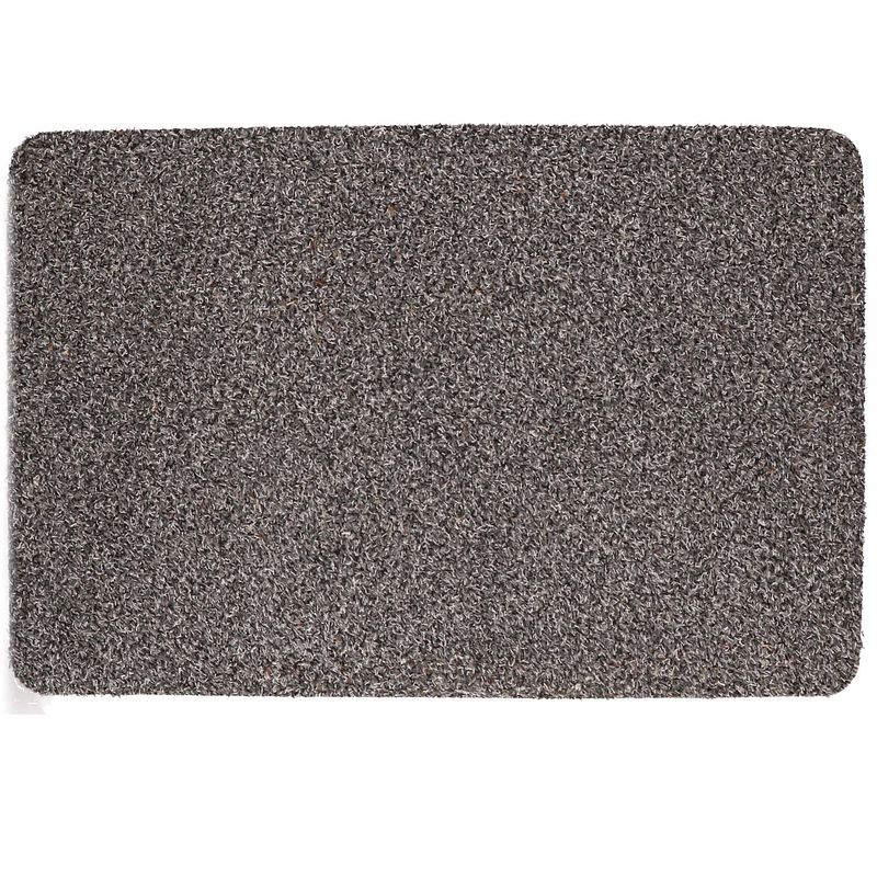 Foto van Anti slip deurmat/schoonloopmat pvc grijs extra absorberend 60 x 40 cm voor binnen - deurmatten