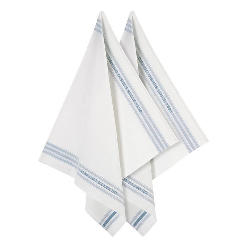 Foto van De witte lietaer dish glazendoek (set van 2) - 50% katoen - 50% linnen - off-white-oxyde