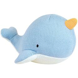 Foto van Jemini knuffel tricotou walvis 22 cm polyester blauw/wit