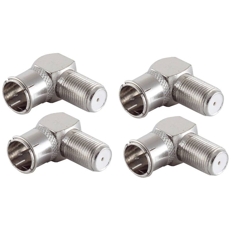 Foto van Shiverpeaks bs15-300514 basic-s-adapterset, 5x f-quick haakse adapter f-stekker naar f-bus 1 set(s)