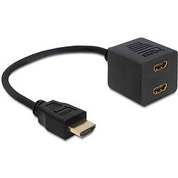 Foto van Delock 65226 hdmi adapter [1x hdmi-stekker - 2x hdmi-bus] zwart 12.00 cm